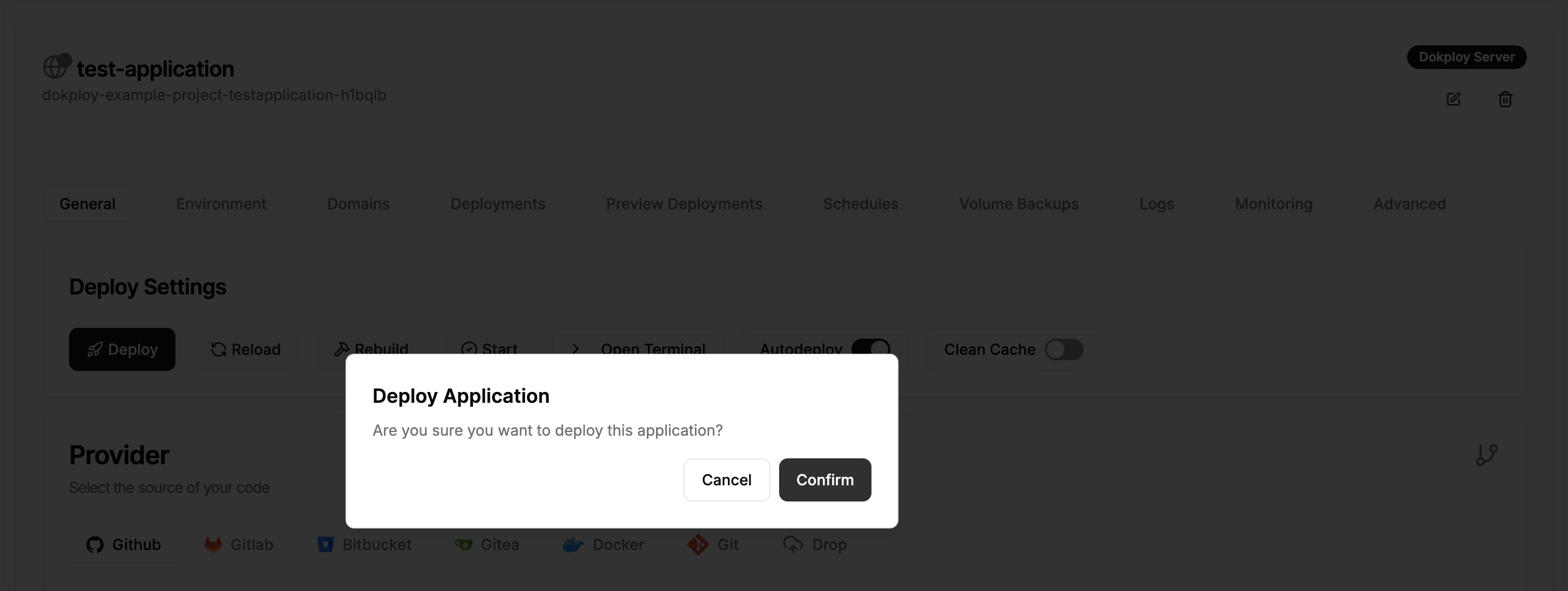 Deploy confirmation