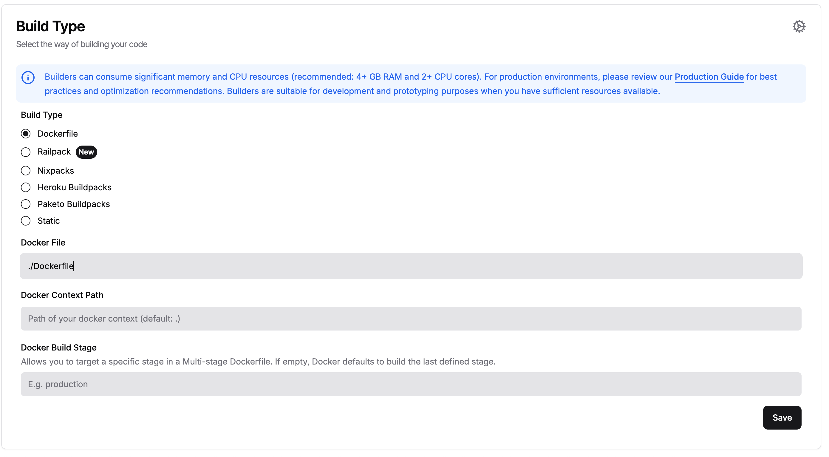 Build configuration